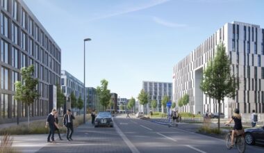 Im zweiten Bauabschnitt der Airport City lassen sich vielfältige Ideen realisieren. (Visualisierung: moka-studio)