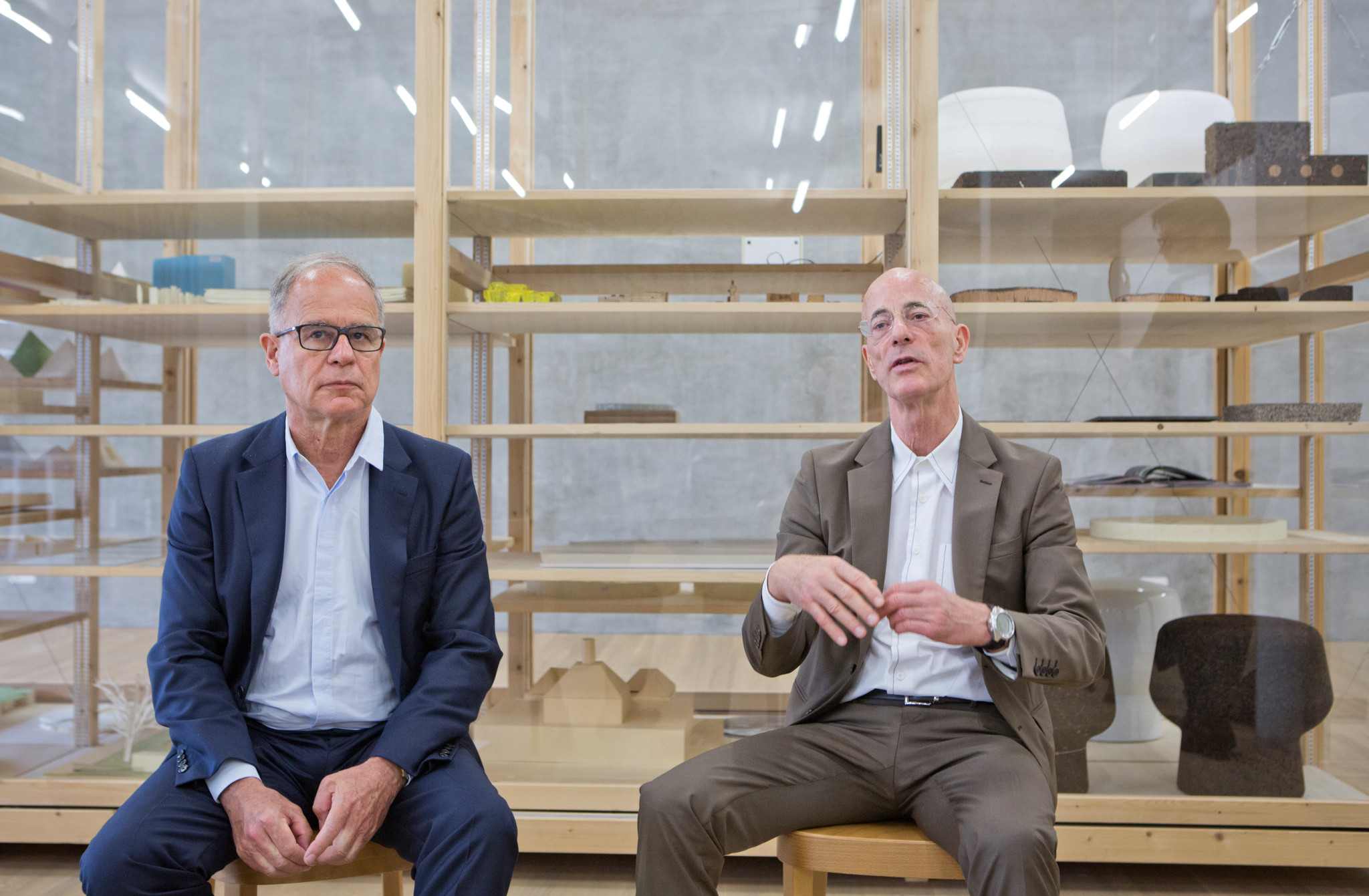 Jacques Herzog (rechts) und Pierre de Meuron (links) wurden von der Académie des Beaux-Arts für ihr Lebenswerk gewürdigt.