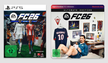 Jude Bellingam, Jamal Musiala und Zlatan Ibrahimovic sind die Testimonials für EA Sports FC 26 (Abbildungen: Electronic Arts)