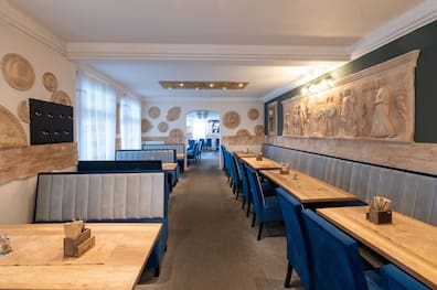Die Inneneinrichtung des Restaurants Ambrosia ist aufwändig gestaltet.