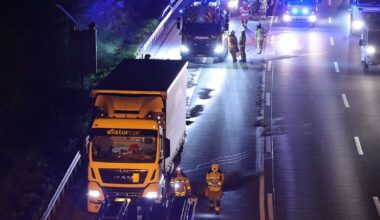 A4 bei Dresden: Lkw fängt Feuer