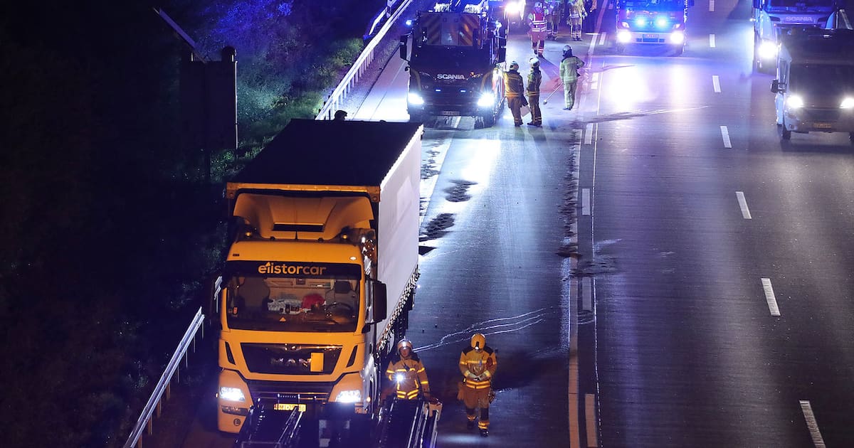 A4 bei Dresden: Lkw fängt Feuer