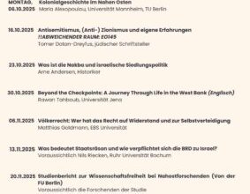 Ringvorlesung Israel/Palästina an der Uni Mannheim – Kommunalinfo Mannheim