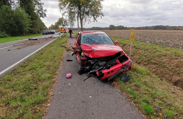 POL-DEL: Landkreis Oldenburg: Verkehrsunfall mit vier leichtverletzten Personen in ...