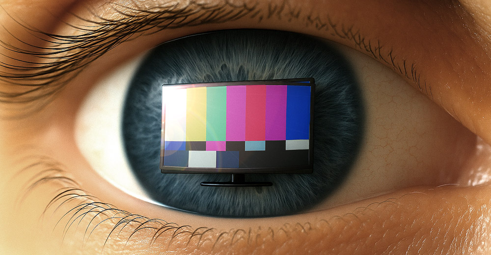 Auge und Fernseher