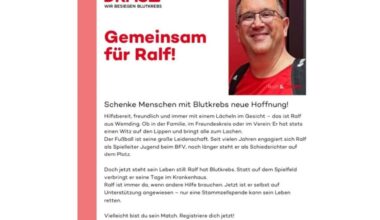 Bezirk Schwaben: DKMS-Aufruf Ralf Vogel | BFV