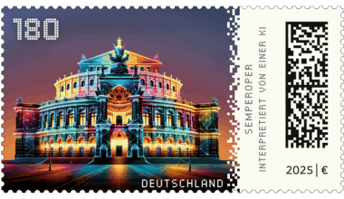 KI gestaltet Sonderbriefmarke von Dresdner Semperoper