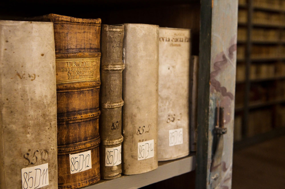 Bücher aus dem Bestand der Bibliothek. Foto: Burkhardt Peter