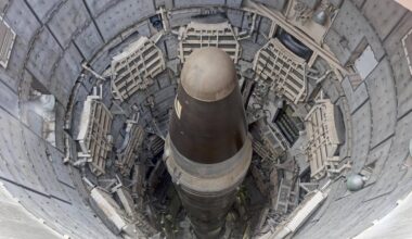Kopf einer atomfähigen Interkontinentalrakete im Titan Missile Museum in Arizona