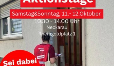💬 🏠 Haustürgespräche - Aktionswochenende Neckarau: DIE LINKE. Kreisverband Mannheim