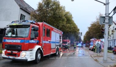 Ehemaliges Geschäftsgebäude im Augsburger Stadtteil Kriegshaber brennt erneut