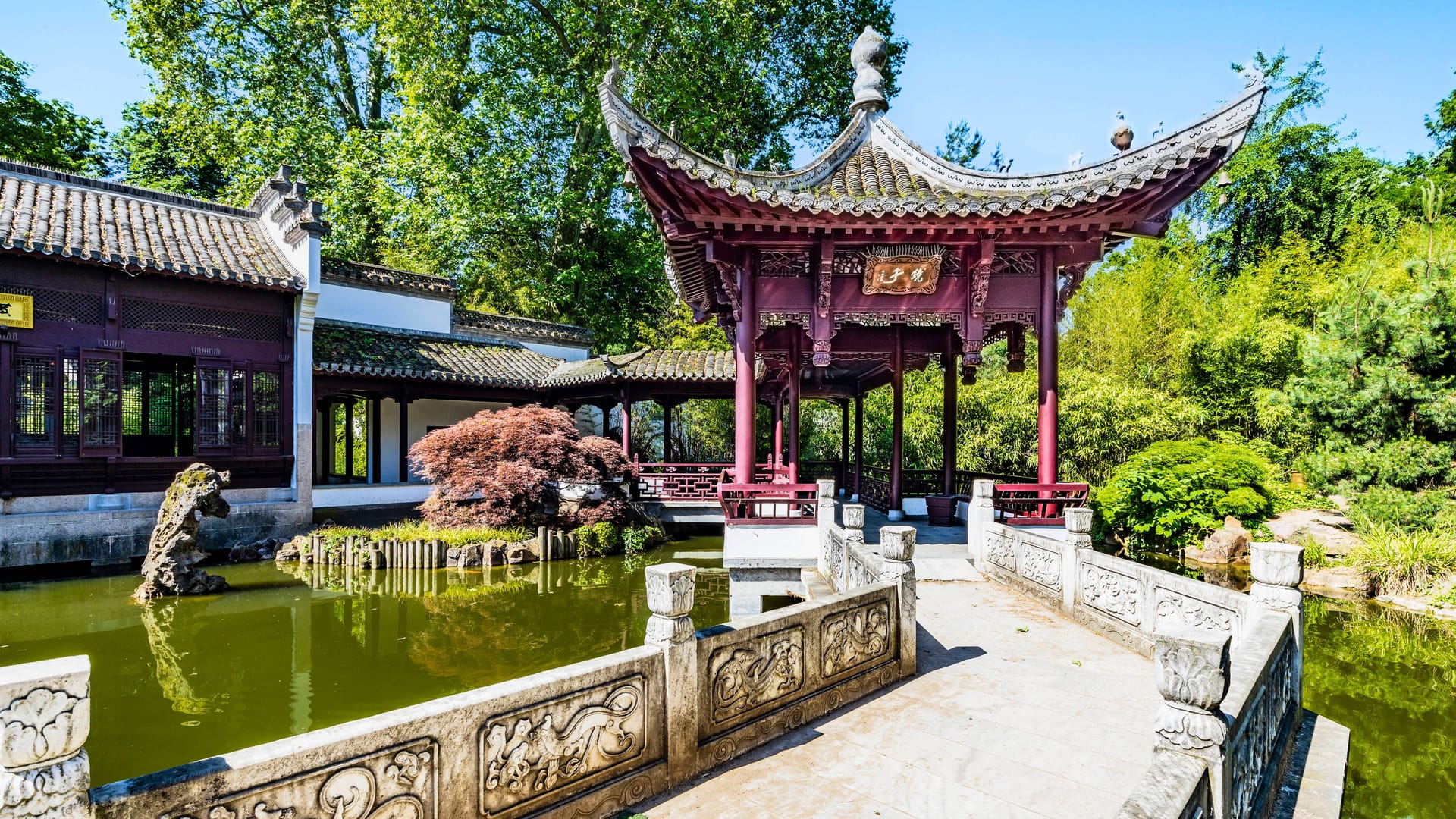 Der Chinesischer Garten im Bethmannpark in Frankfurt (Archivbild): Der Chinesischer Garten im Bethmannpark in Frankfurt (Archivbild):