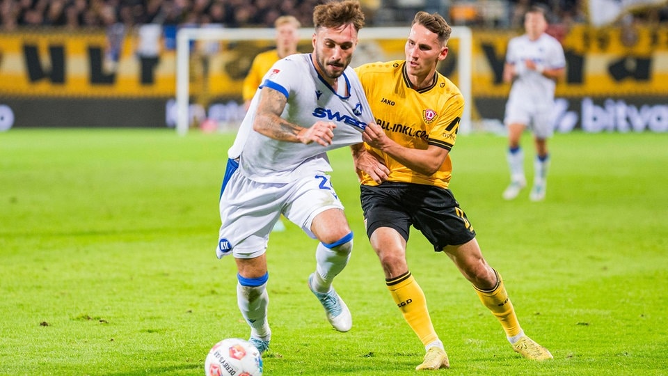 2. Bundesliga: Jubel in der Nachspielzeit: Dynamo Dresden erkämpft Punkt gegen KSC