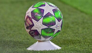 Ball in der Fußball Champions League der Frauen
