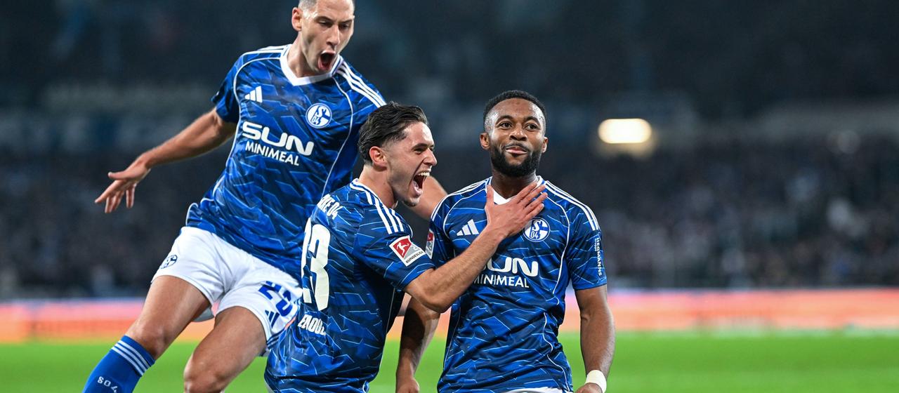 Schalke bejubelt Moussa Syllas Tor zum 2:0 gegen Hannover | IMAGO / osnapix Schalke bejubelt Moussa Syllas Tor zum 2:0 gegen Hannover