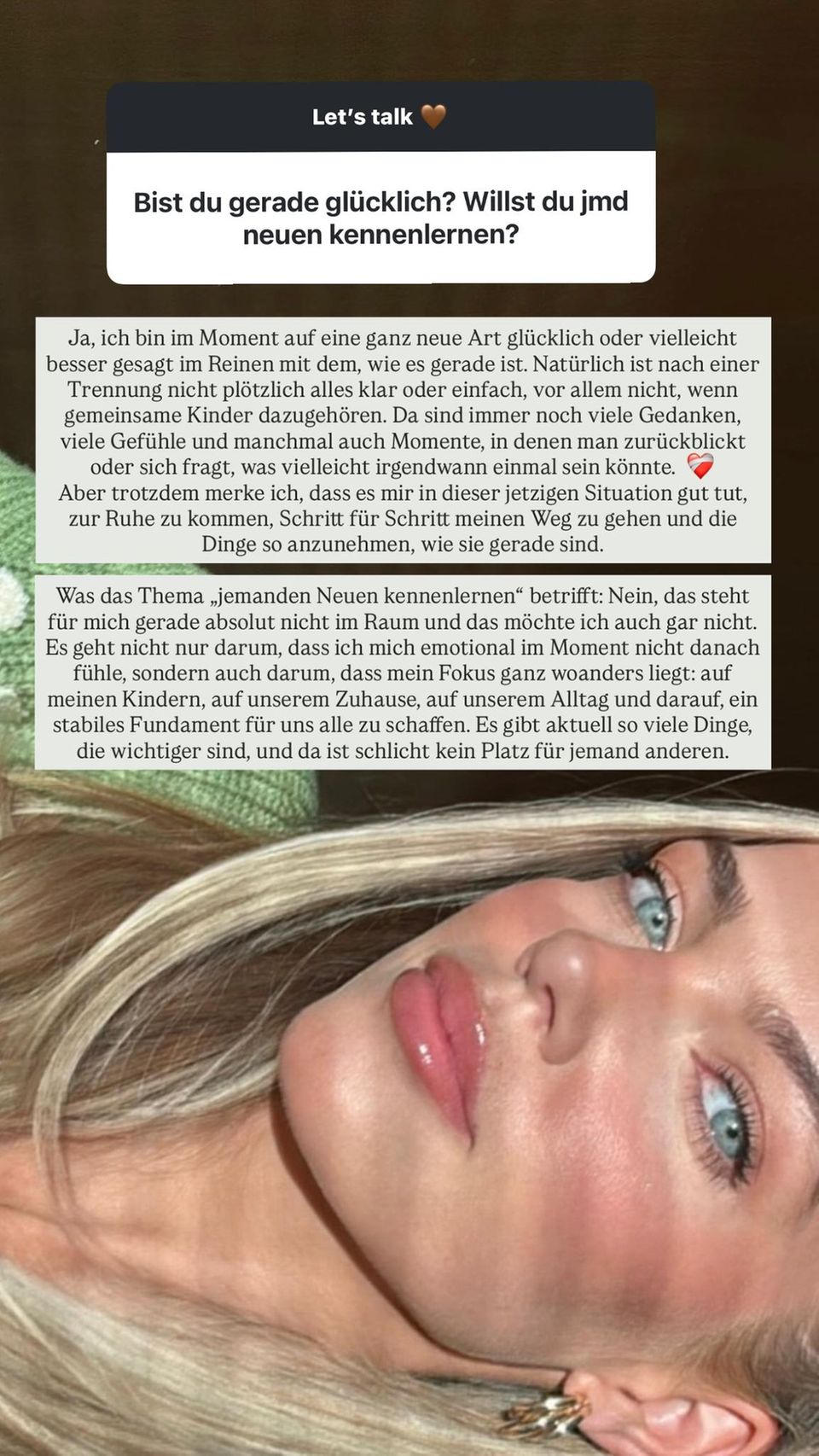 In ihrer Story wird Laura Maria Rypa auf ihr aktuelles Liebesleben angesprochen.