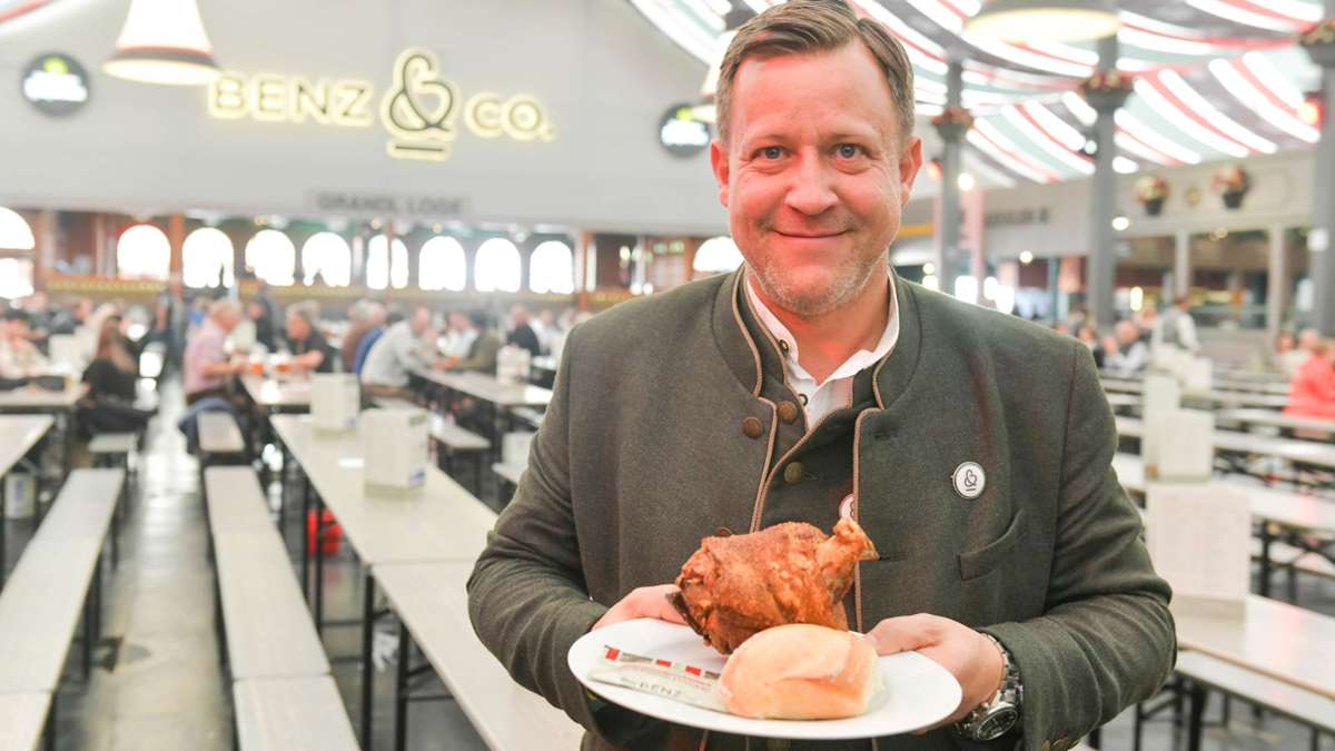 Cannstatter Wasen: Ein Kopf-an-Kopf-Rennen beim Haxentest auf dem Volksfest - KRZ Plus