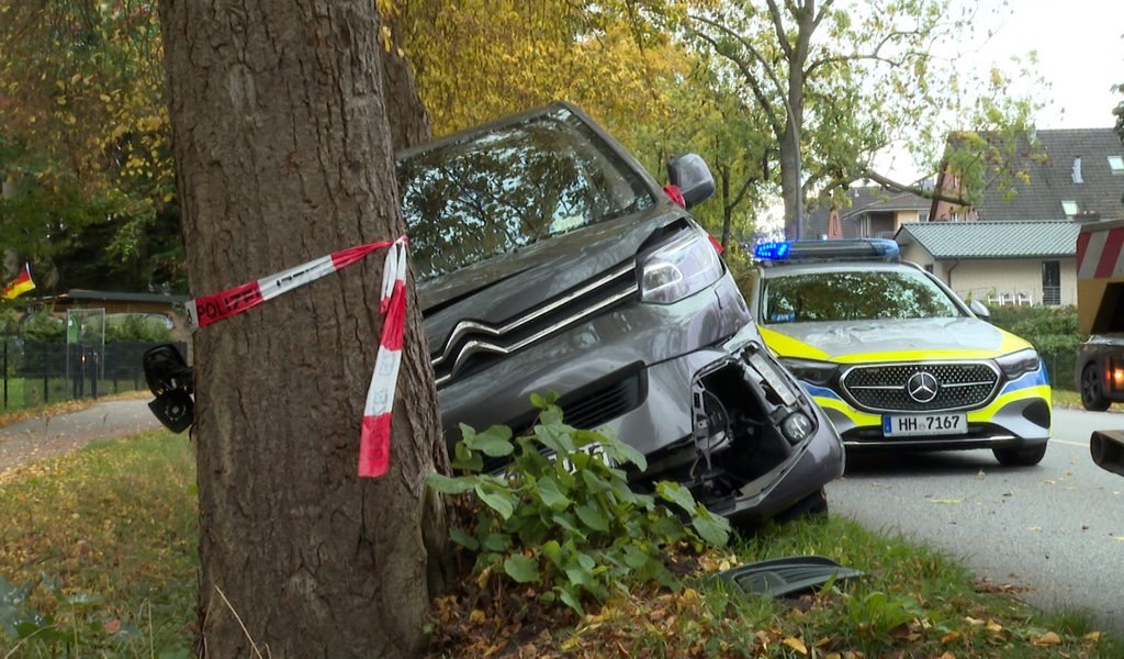 Auto prallt gegen Baum – Mutter und Kind leicht verletzt