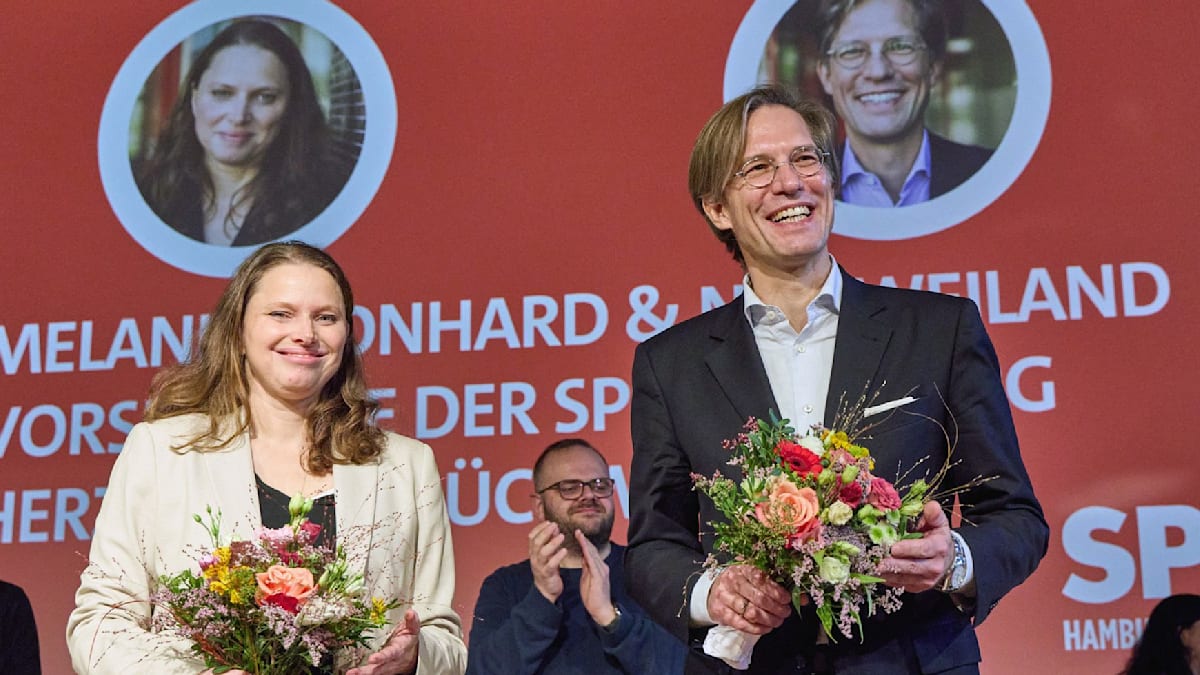 Leonhard und Weiland als Chefs der SPD Hamburg bestätigt