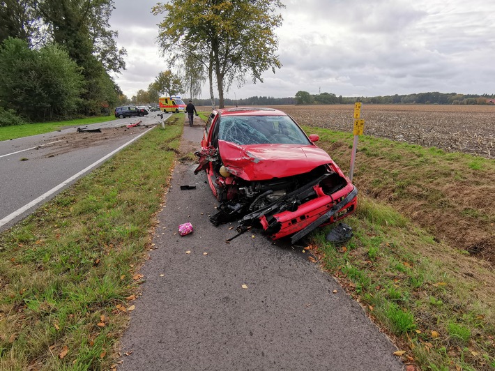POL-DEL: Landkreis Oldenburg: Verkehrsunfall mit vier leichtverletzten Personen in Großenkneten