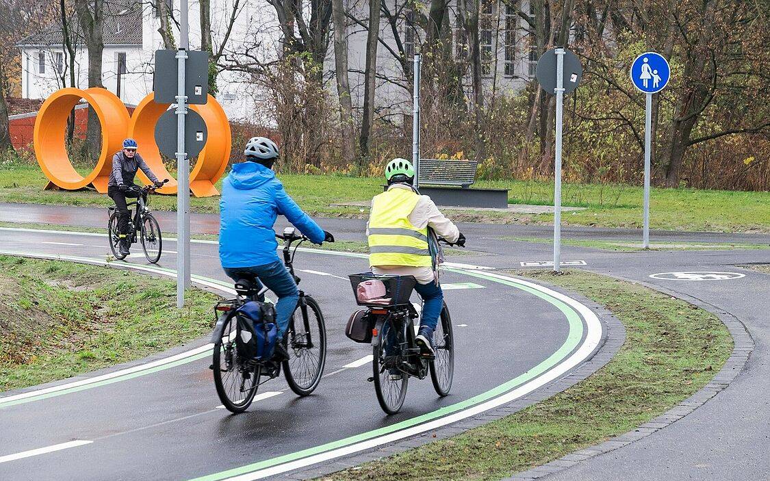 Radfahrer auf dem RS 1 in Bochum