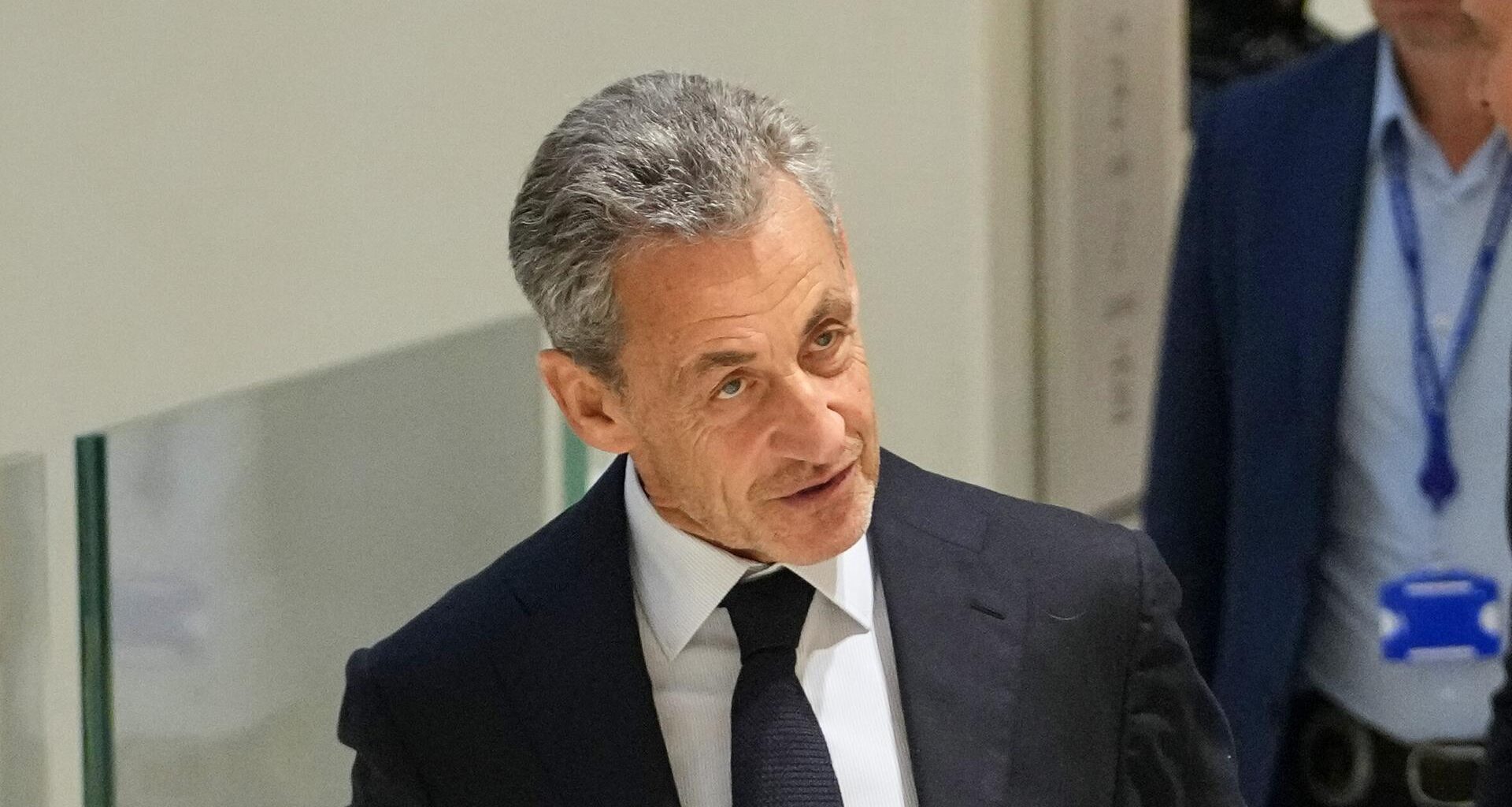 Der ehemalige französische Präsident Nicolas Sarkozy im Gericht in Paris