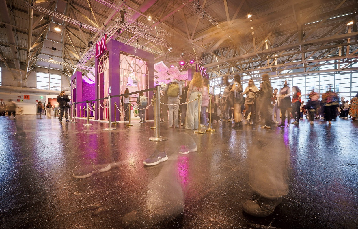 Schlangestehen gehört zur Frankfurter Buchmesse dazu.