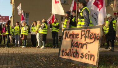 Warnstreik im Krankenhaus: DRK-Beschäftigte in Chemnitz Rabenstein legen ganztägig Arbeit nieder
