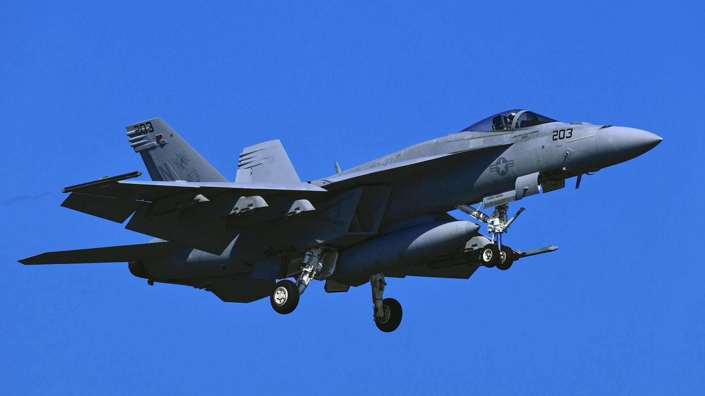 Eine F/A-18F Super Hornet der US Navy