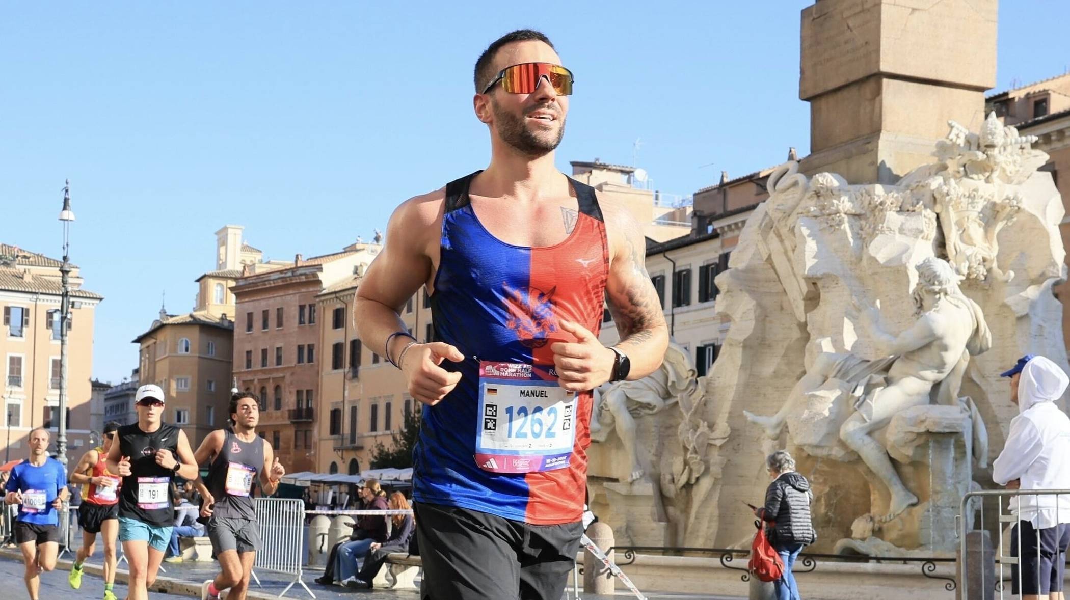 Manuel Gajus bei seinem Lauf in Rom. Danach habe er den Muskelkater seines Lebens gehabt, sagt der Sportler.