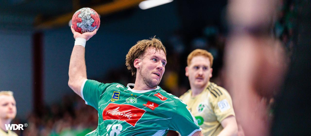 Tom Bergner von GWD Minden beim Torwurf.