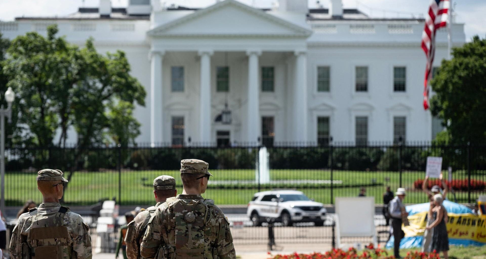 Mitglieder der Nationalgarde vor dem Weissen Haus in Washington