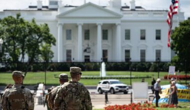 Mitglieder der Nationalgarde vor dem Weissen Haus in Washington