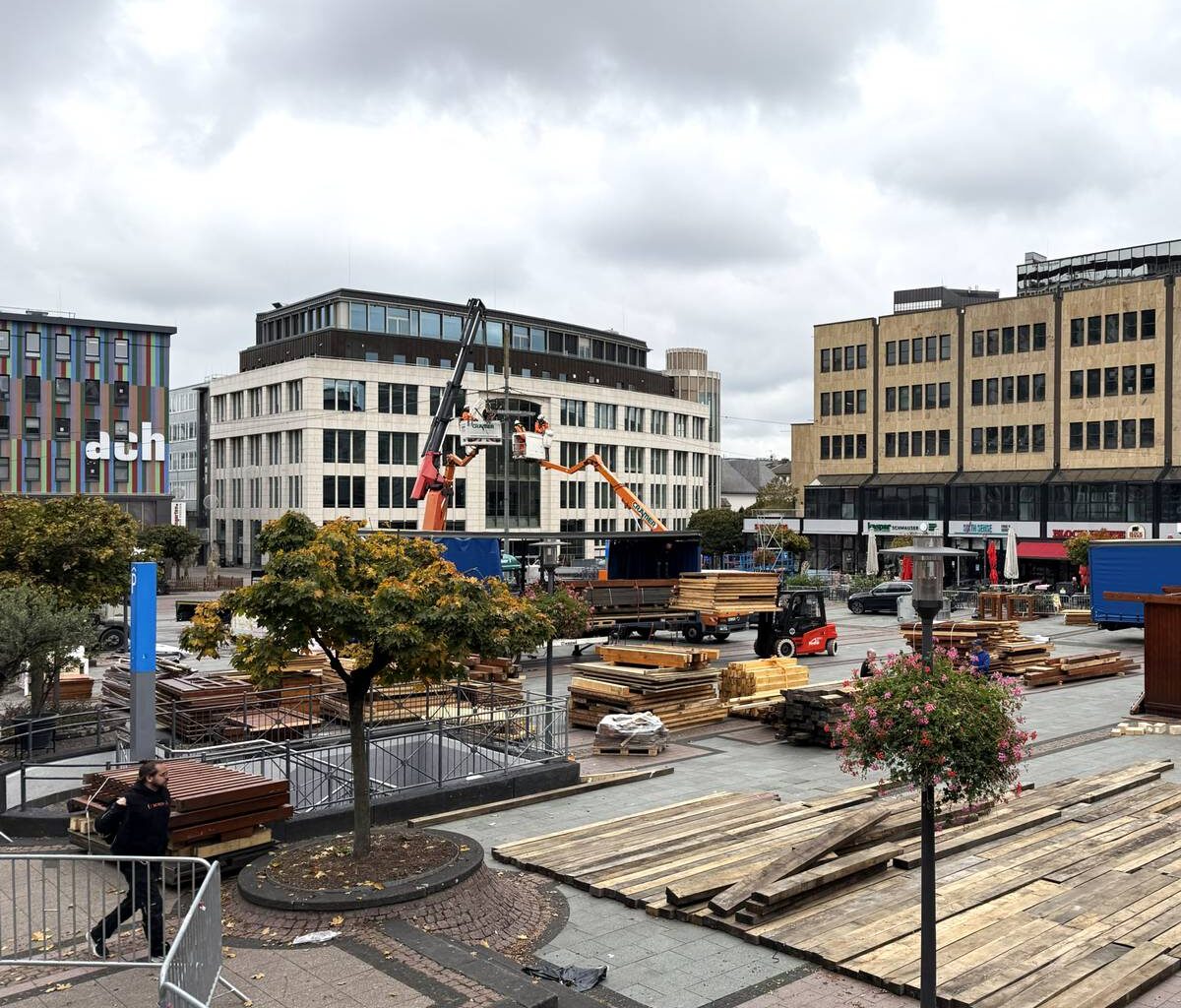 Weihnachts-Countdown in Essen: Der Aufbau läuft