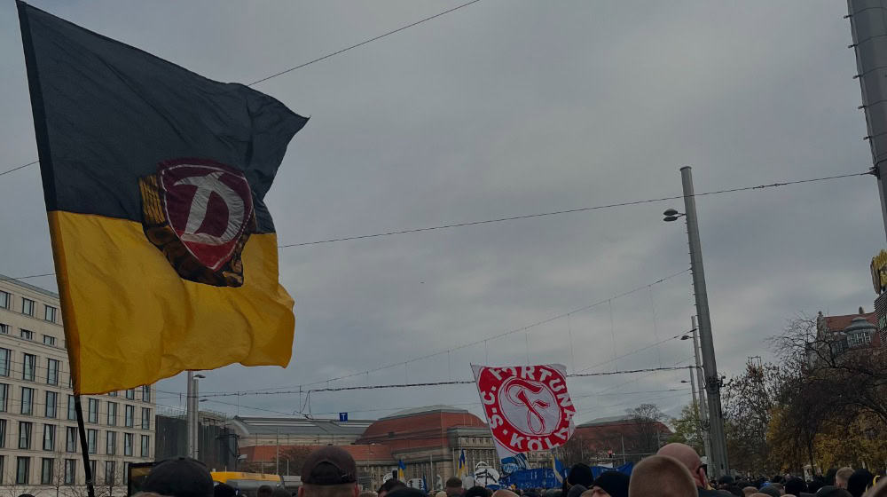 Protest der Fußballfans in Leipzig
