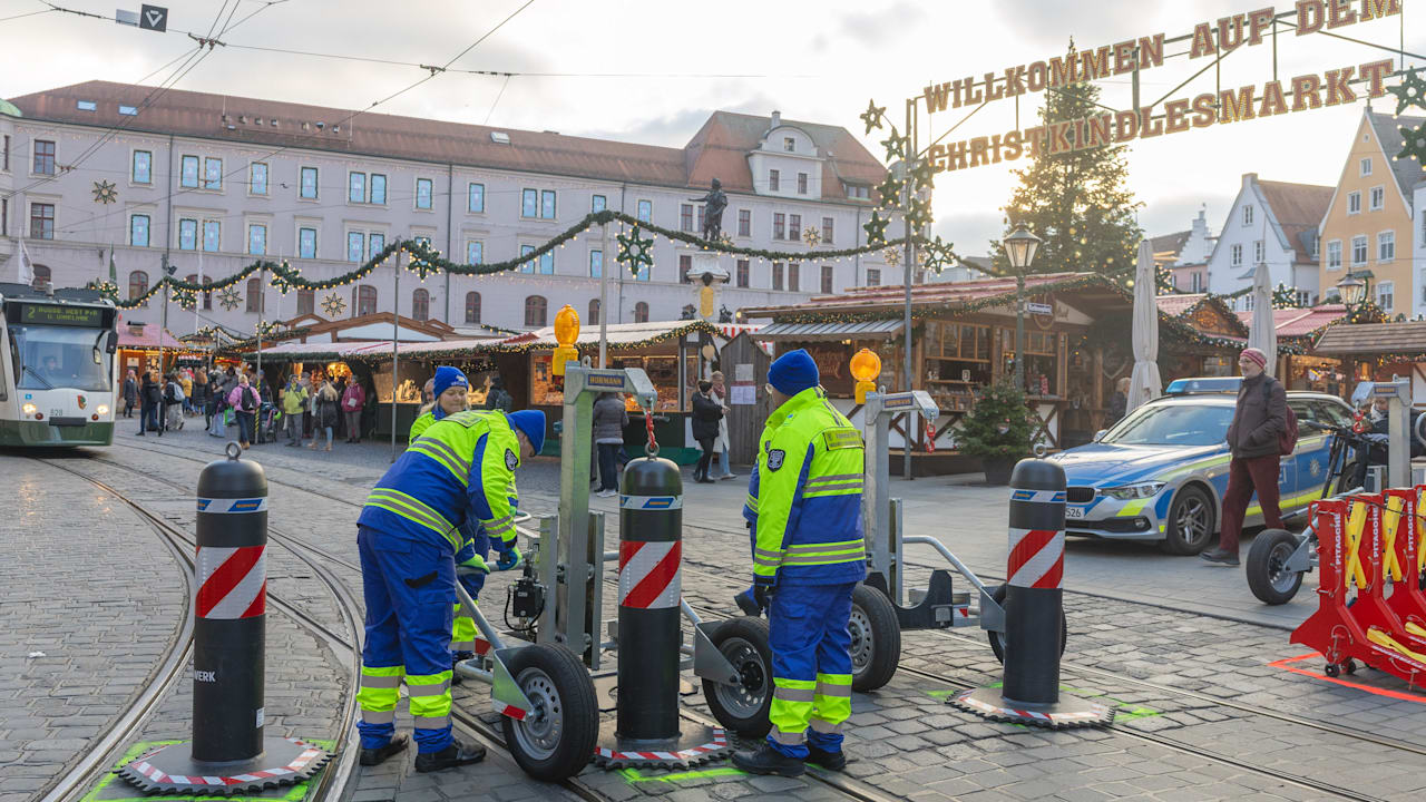 Auf dem Weihnachtsmarkt: Poller werden 40-mal pro Stunde verschoben | Regional