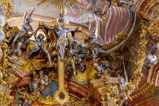 Überbordender Prunk: Der Innenraum der Kirche St. Johann Nepomuk, wie die Asamkirche mit richtigem Namen heißt.