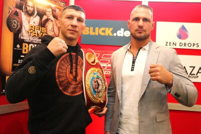 Vom Love-Island in den Chemnitzer Box-Ring - Bestreiten den Hauptkampf: Artur Reis (r.) und Mateusz Tryc.
