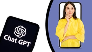 Collage einer Frau die nachdenkt, weil sie Fragen zu KI und ChatGPT hat. (Foto: IMAGO, IMAGO / YAY Images und IMAGO / NurPhoto) Collage einer Frau die nachdenkt, weil sie Fragen zu KI und ChatGPT hat.