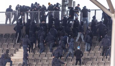 Fans von Dynamo Dresden und Hertha BSC prügeln sich im Olympiastadion