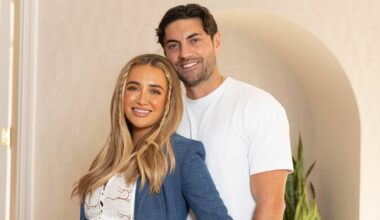 Realitystar Georgia Harrison und ihr Freund Jack Stacey freuen sich über Babynews, 2025.