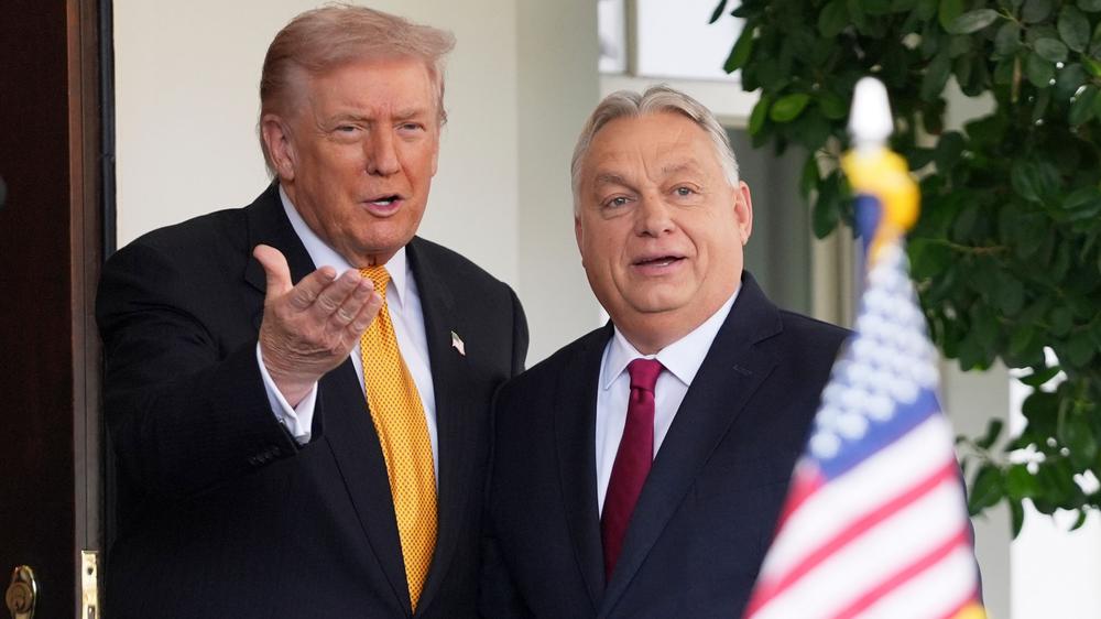 Ukrainekrieg: US-Präsident Donald Trump und Ungarns Ministerpräsident Viktor Orbán bei seinem Besuch im Weißen Haus