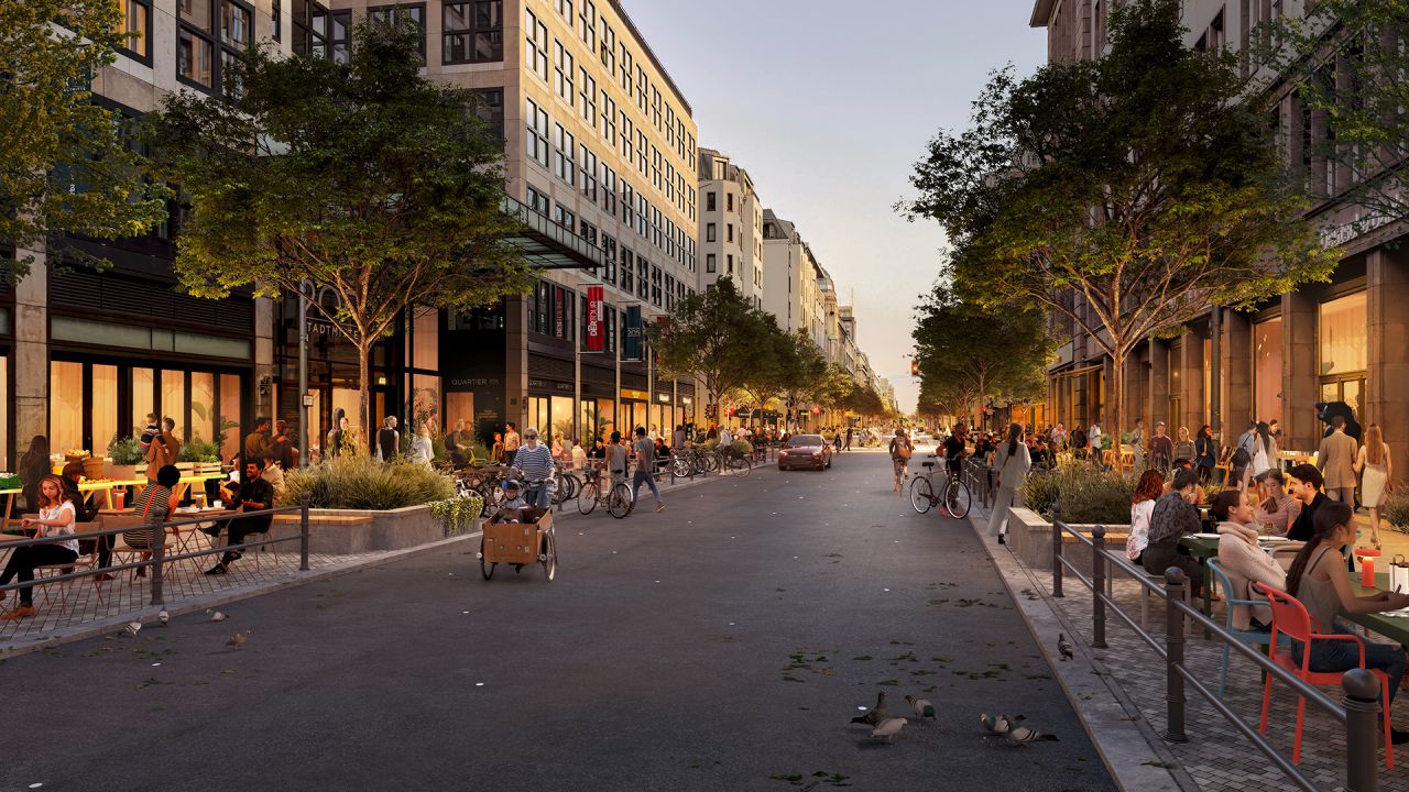 Friedrichstraße in Berlin soll breiteren Gehweg und mehr Grün bekommen