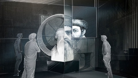 Das Konterfei Gutenbergs soll als Rauminstallation die Gäste im neuen Gutenberg-Museum in Mainz begrüßen. (Foto: fast and fiction Köln/Berlin ) Das Konterfei Gutenbergs soll als Rauminstallation die Gäste im neuen Gutenberg-Museum in Mainz begrüßen.
