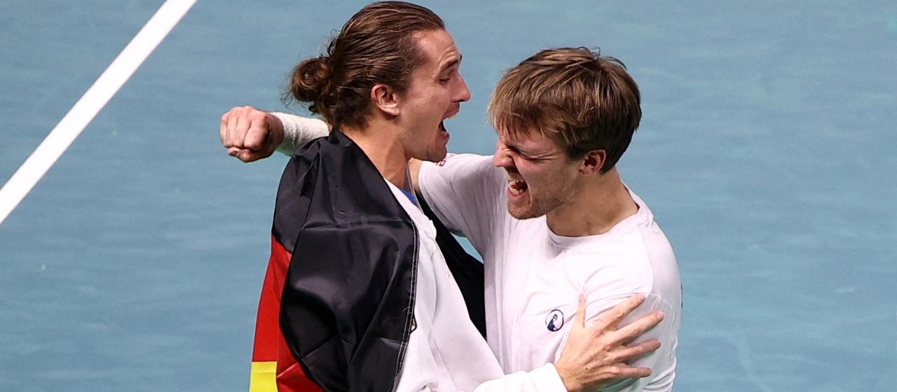 Das deutsche Davis-Cup-Team bejubelt den Einzug ins Halbfinale | Imago Das deutsche Davis-Cup-Team bejubelt den Einzug ins Halbfinale