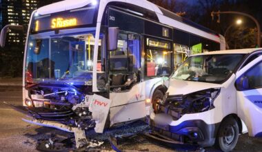 Kollision: Unfall in Hamburg-Altona legt Bus und Transporter lahm