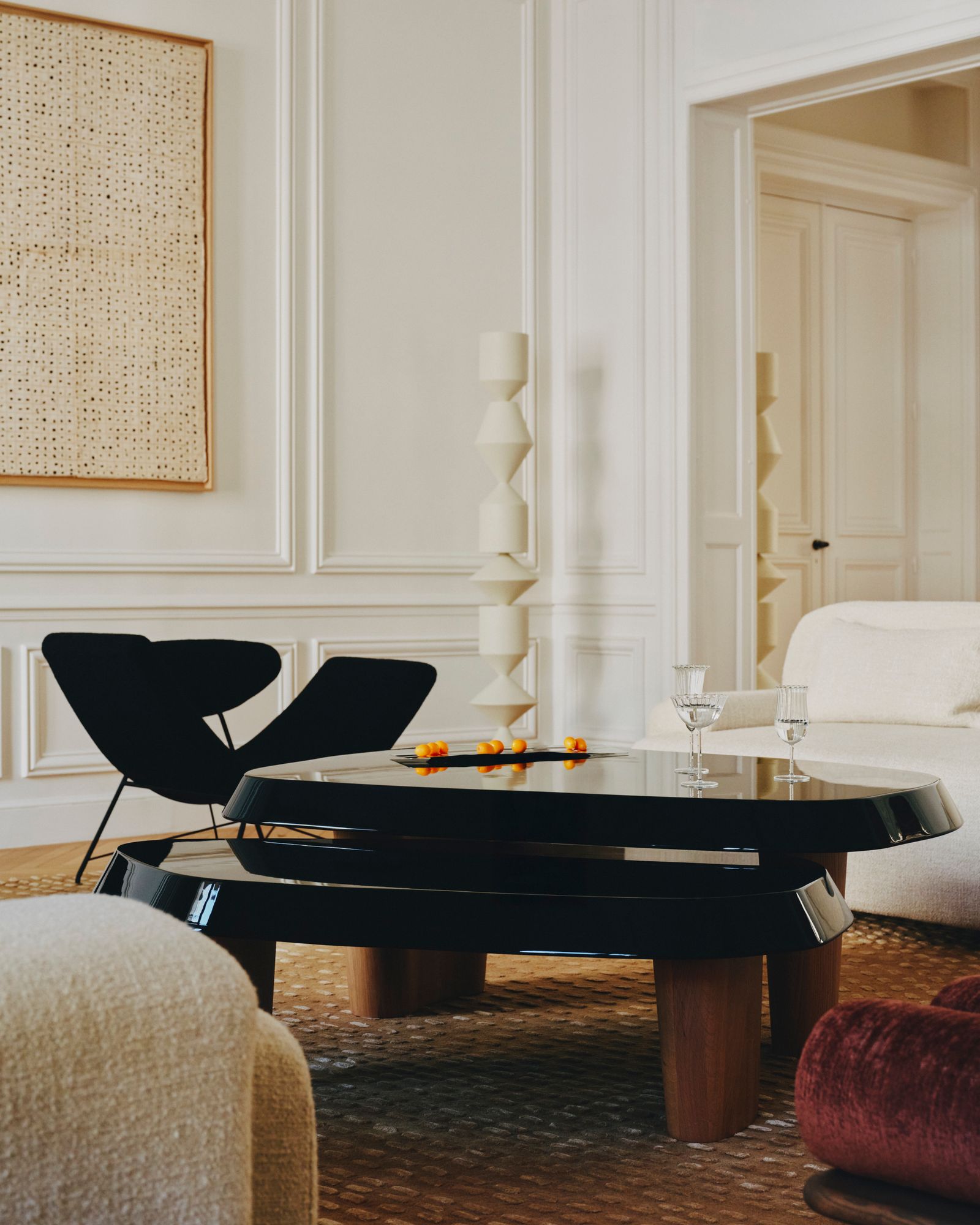 Renovierung in Paris FamilienZuhause HaussmannStil Wohnzimmer