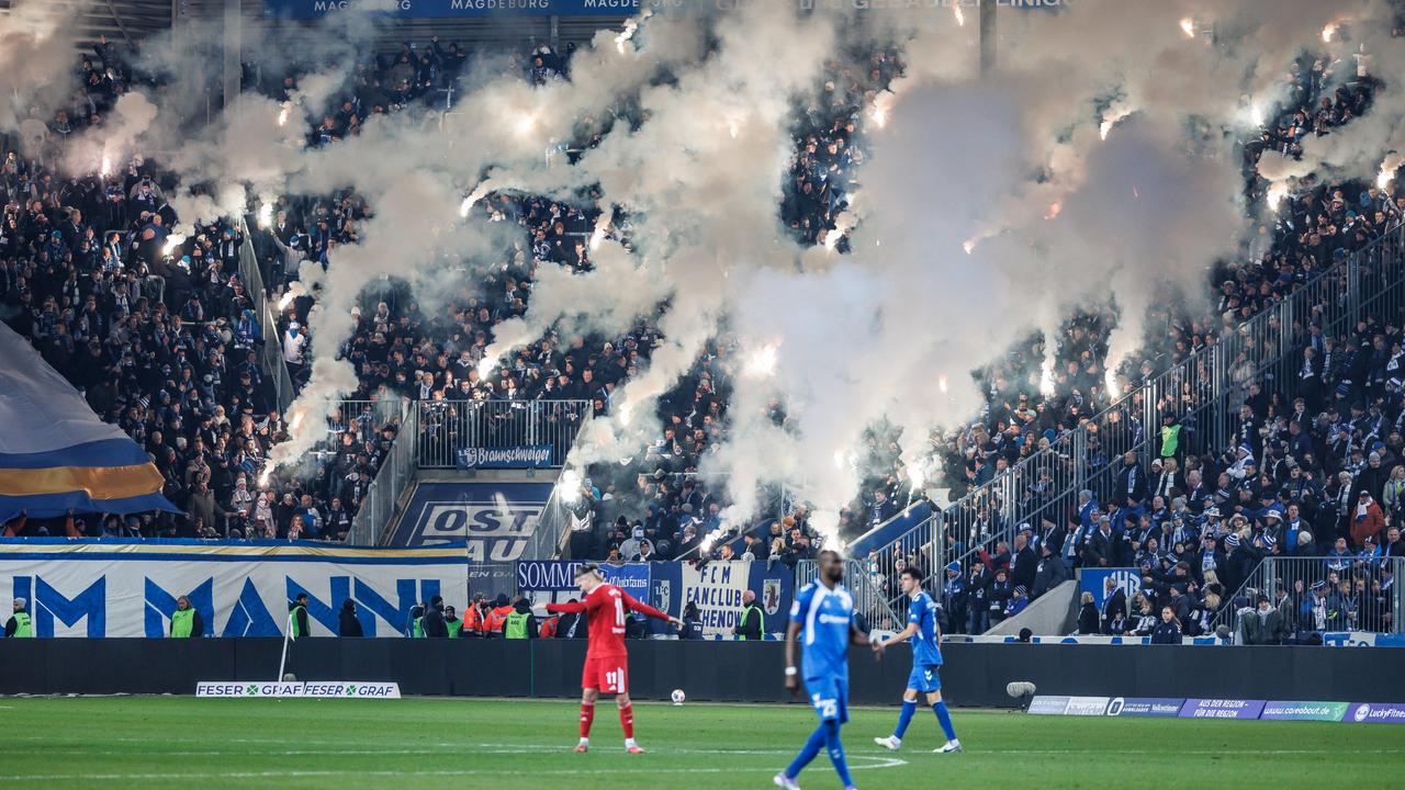 Magdeburg siegt gegen Nürnberg mit leeren Blocks und Pyrotechnik