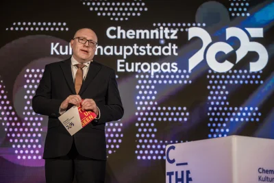 Bergparade in der Kulturhauptstadt: Chemnitz zwischen Tradition und Abschied - Impressionen der Festveranstaltung zum Ende der Kulturhauptstadt - im Bild Oberbürgermeister Sven Schulze.