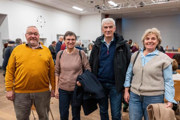 v.l. Friedrich Steffen, Maryse und Francois Bombereau, Edda Steffen